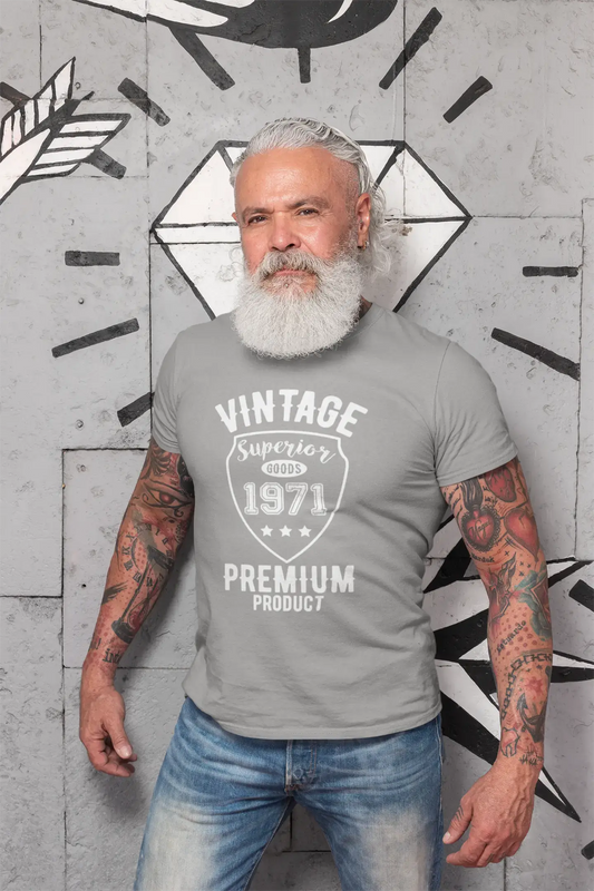 1971 Vintage superior, Grey, Men's Short Sleeve Round Neck T-shirt 00098