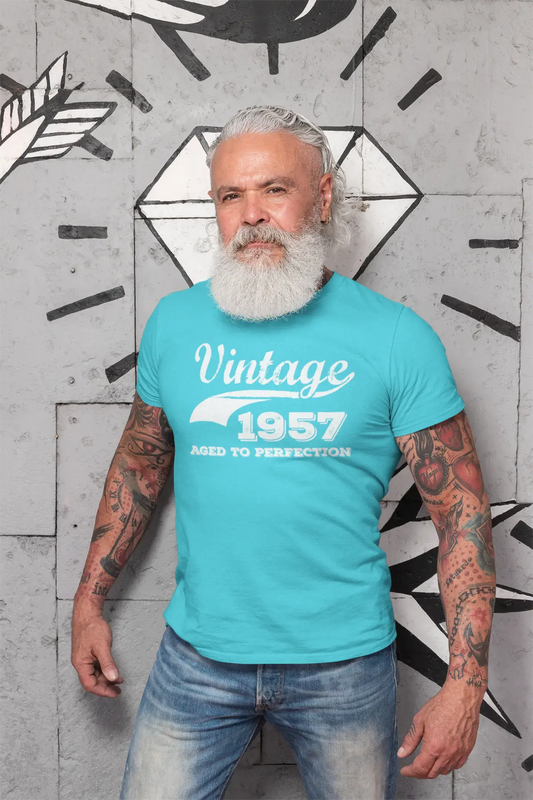 1957 Vintage Aged to Perfection, Blue, Men's Short Sleeve Round Neck T-shirt 00291