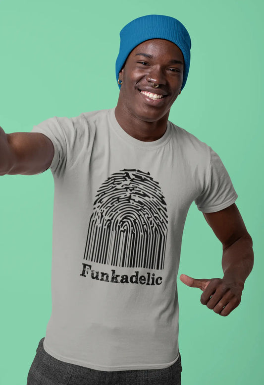 Funkadelic Fingerprint, Grau, Herren-Kurzarm-Rundhals-T-Shirt, Geschenk-T-Shirt 00309