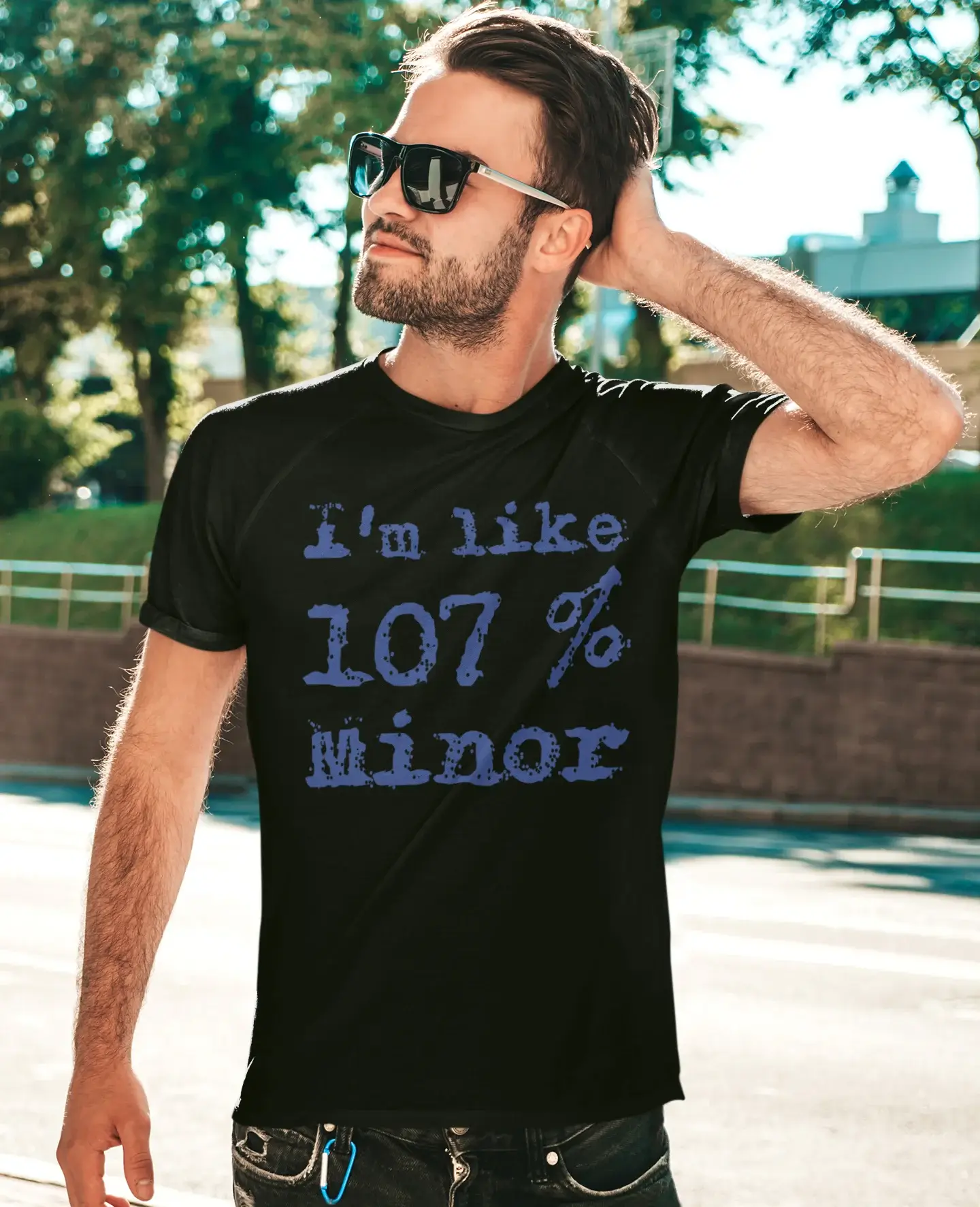 I'm Like 100% Minor, Schwarz, Herren-Kurzarm-Rundhals-T-Shirt, Geschenk-T-Shirt 00325