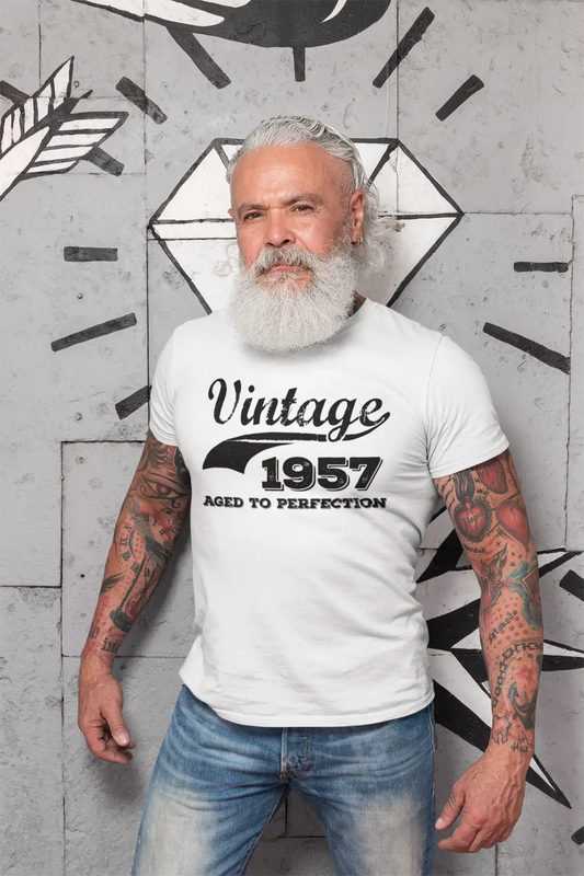 Homme Tee Vintage T Shirt Vintage vieilli à la Perfection 1957