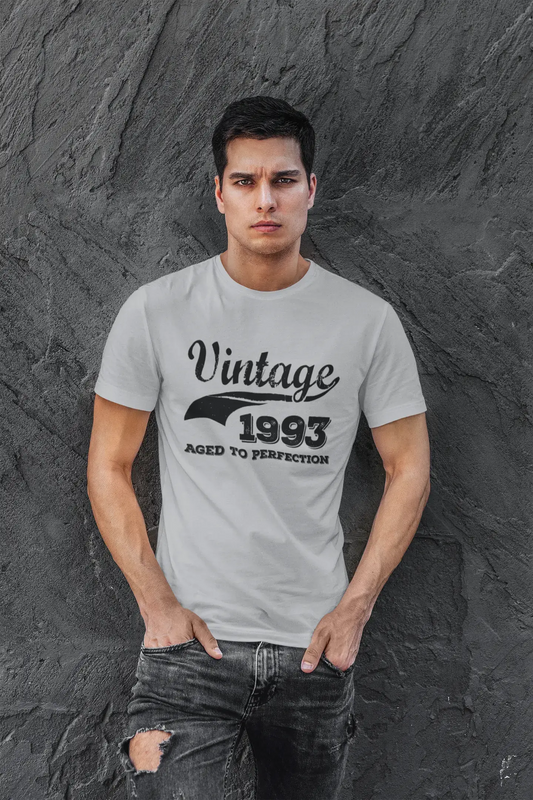 Vintage Aged to Perfection 1993, Grey, Men's Short Sleeve Round Neck T-shirt, gift t-shirt 00346