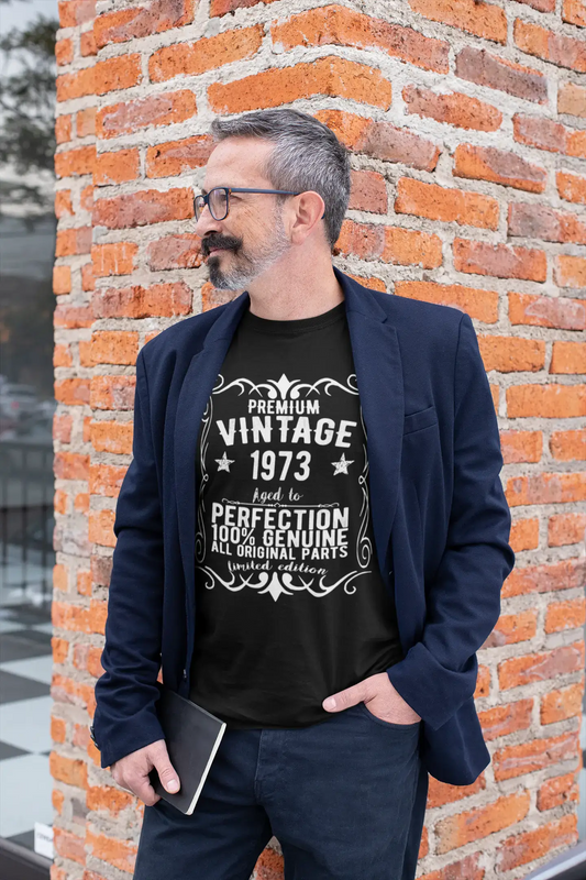 Premium Vintage Year 1973, Black, Men's Short Sleeve Round Neck T-shirt, gift t-shirt 00347