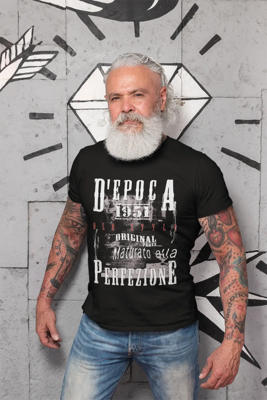 Aged to Perfection, Italian, 1951, Black, Men's Short Sleeve Round Neck T-shirt, gift t-shirt 00355