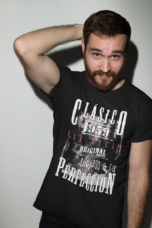 Aged To Perfection, espagnol, 1959, noir, T-shirt à manches courtes et col rond pour hommes, t-shirt cadeau 00359