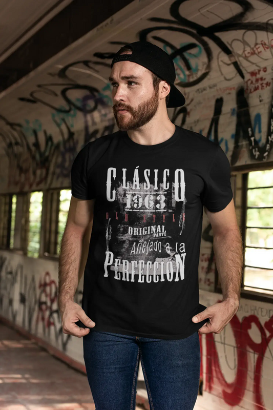 Aged To Perfection, espagnol, 1963, noir, T-shirt à manches courtes et col rond pour hommes, t-shirt cadeau 00359
