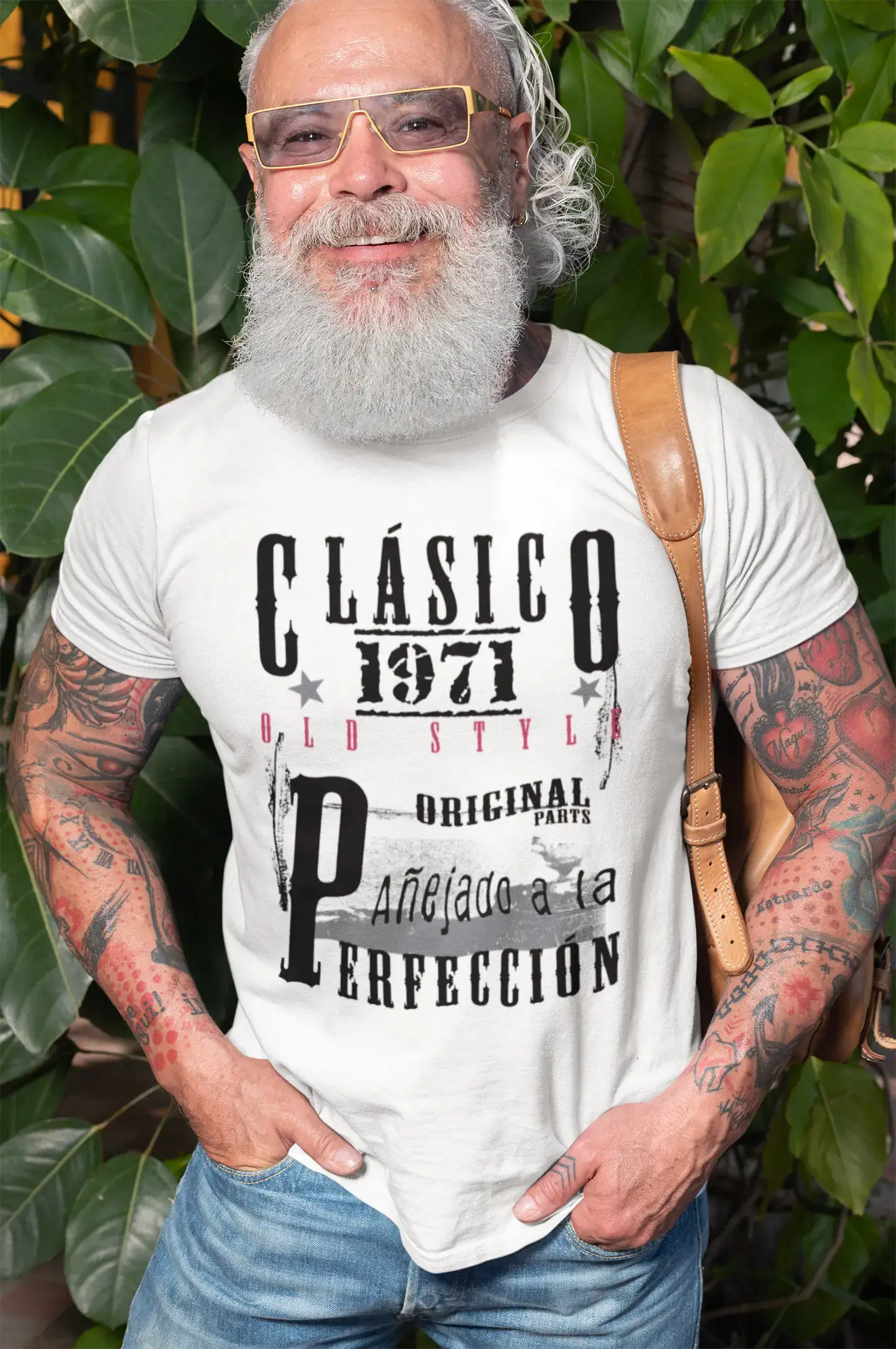 Aged To Perfection, espagnol, 1971, blanc, T-shirt à manches courtes et col rond pour hommes, T-shirt cadeau 00361