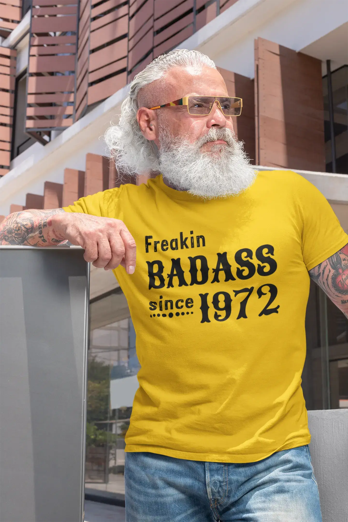 Freakin Badass Since 1972 Men's T-shirt Lemon Anniversaire Cadeau 00396