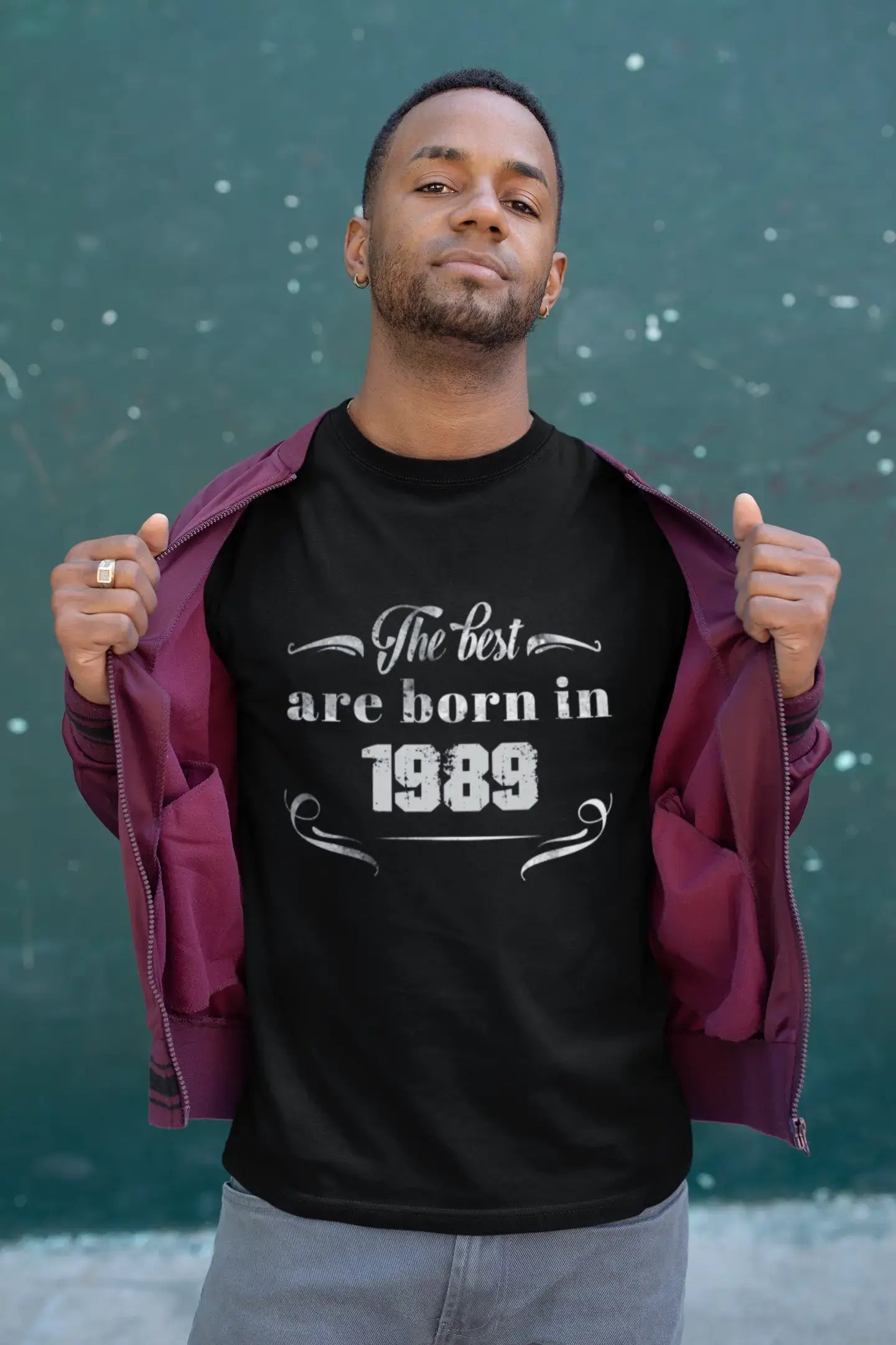 The Best are Born in 1989 Men's T-shirt Black Birthday Gift 00397