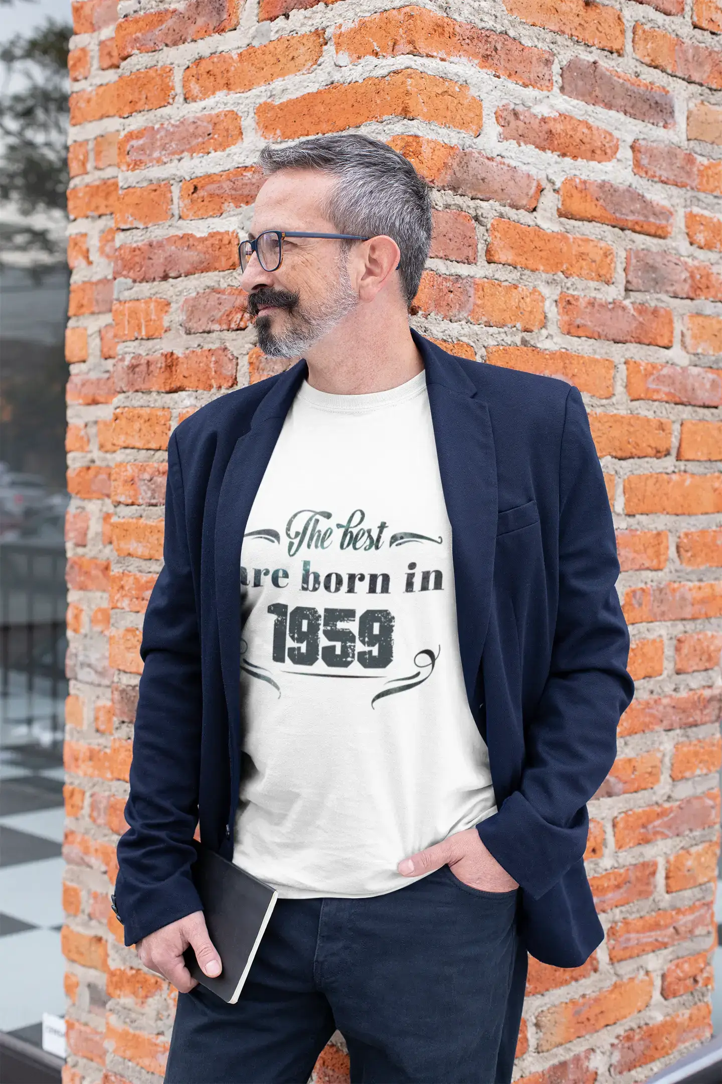 The Best are Born in 1959 Men's T-shirt Blanc Anniversaire Cadeau 00398