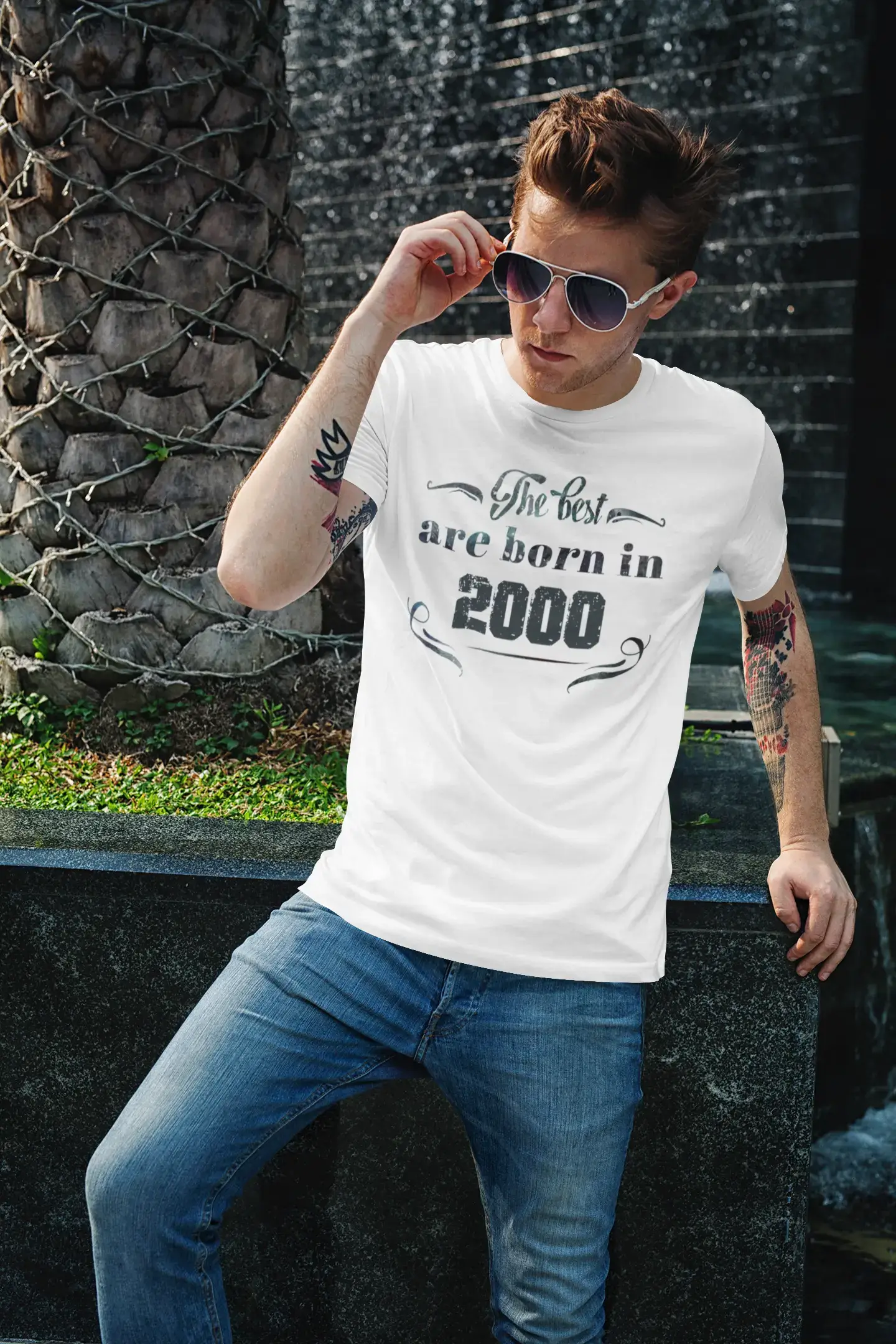 The Best are Born in 2000 Men's T-shirt Blanc Anniversaire Cadeau 00398
