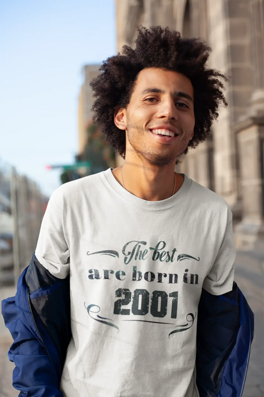 The Best are Born in 2001 Men's T-shirt Blanc Anniversaire Cadeau 00398