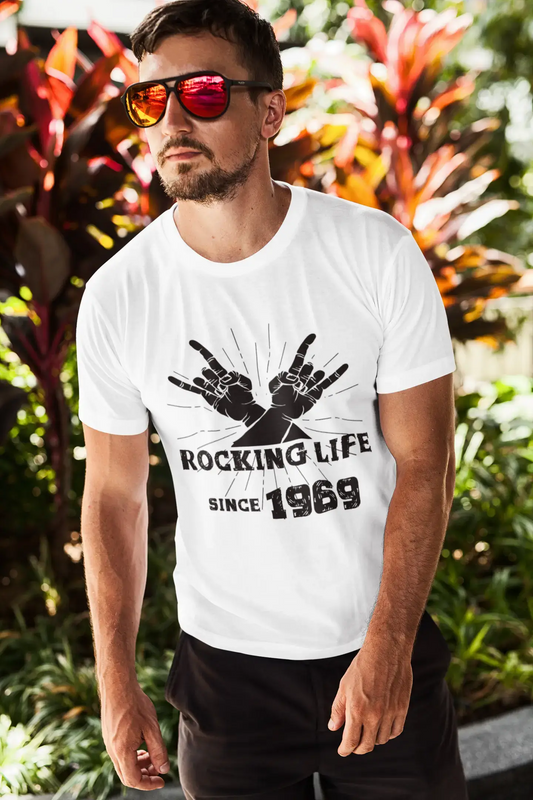 Rocking Life Since 1969 Men's T-shirt White Birthday Gift 00400
