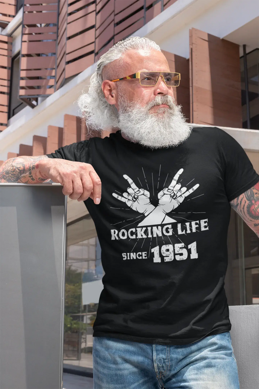 Rocking Life Since 1951 Men's T-shirt Black Birthday Gift 00419