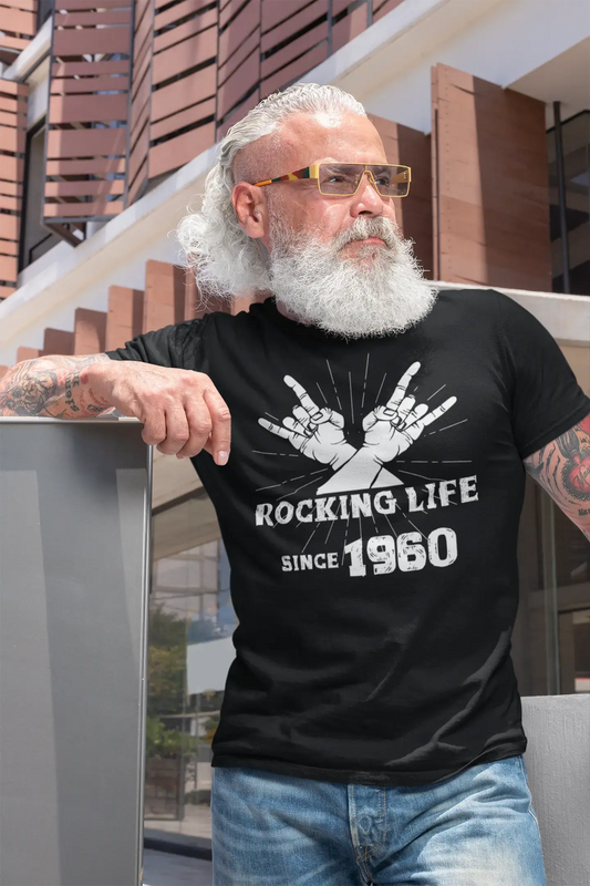 Rocking Life Since 1960 Men's T-shirt Black Birthday Gift 00419