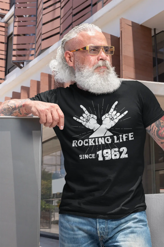Rocking Life Since 1962 Men's T-shirt Noir Anniversaire Cadeau 00419