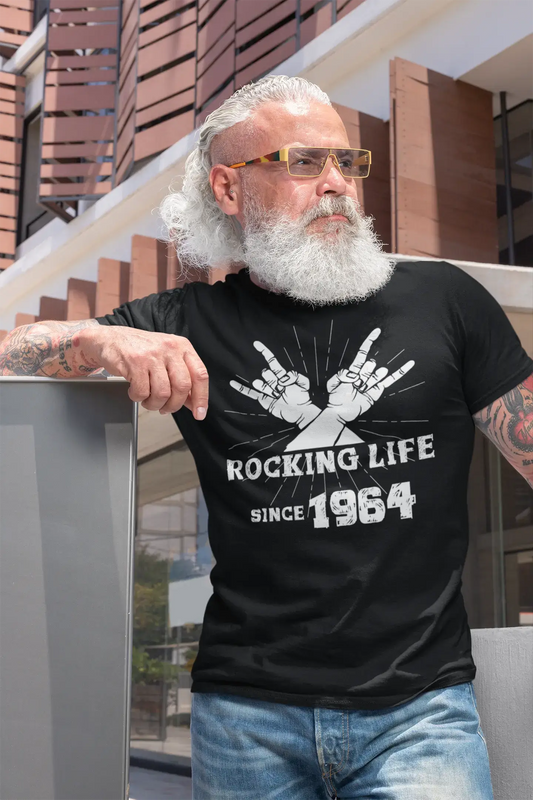 Rocking Life Since 1964 Men's T-shirt Black Birthday Gift 00419