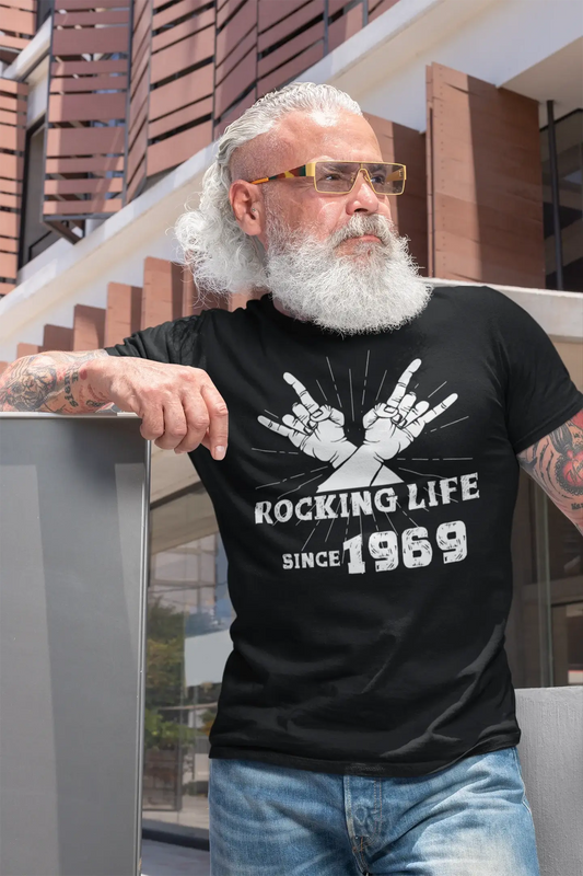 Rocking Life Since 1969 Men's T-shirt Black Birthday Gift 00419