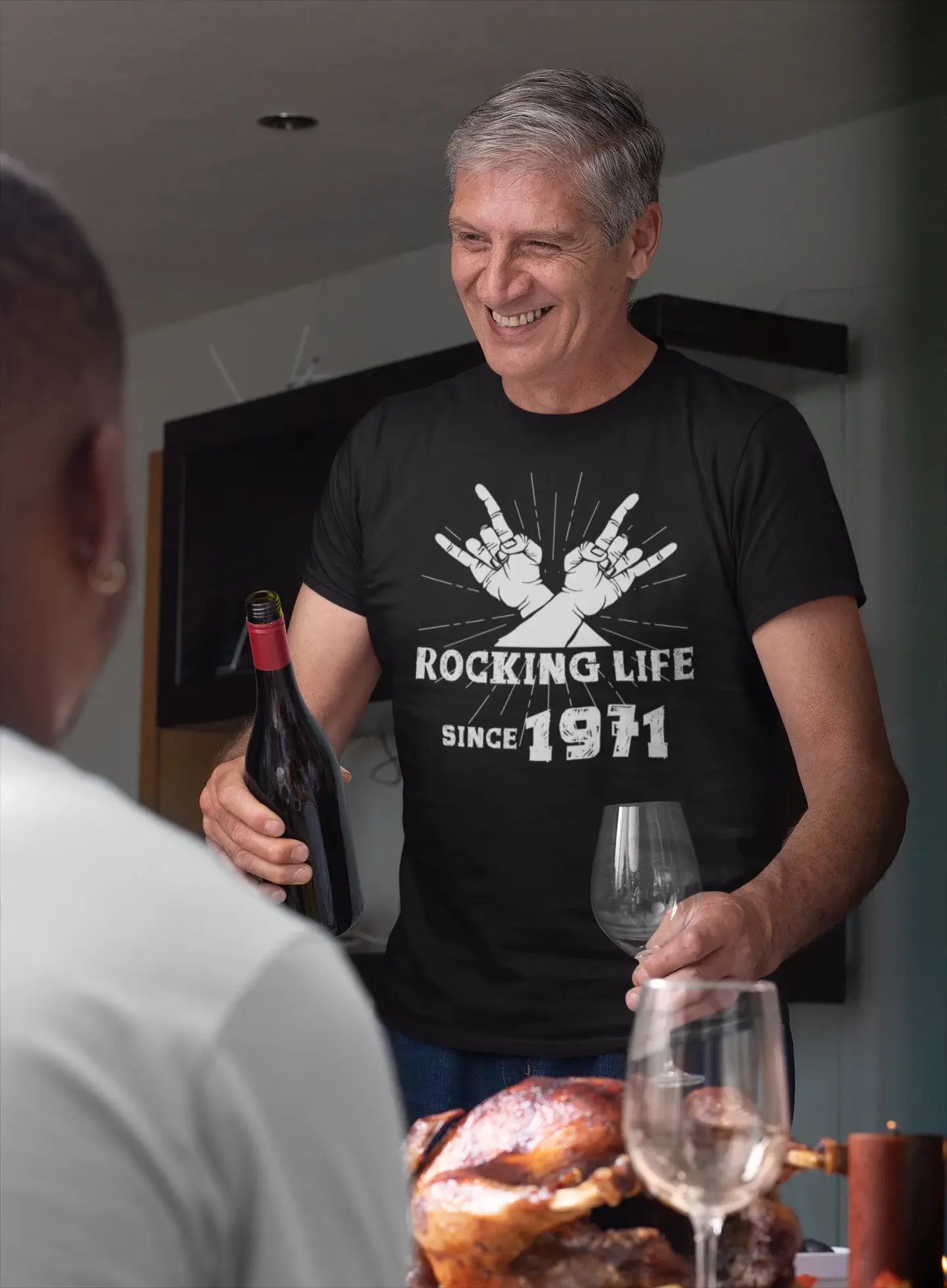 Rocking Life Since 1971 Herren T-Shirt Schwarz Geburtstagsgeschenk 00419