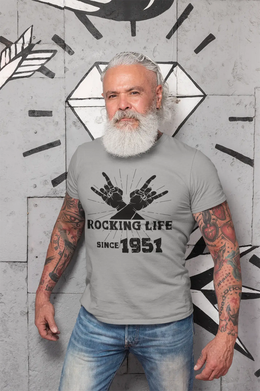 Rocking Life Since 1951 Men's T-shirt Grey Birthday Gift 00420