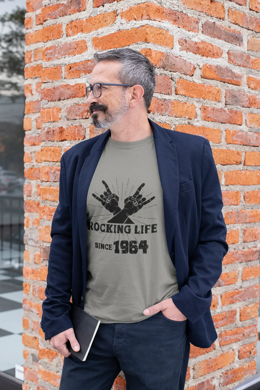 Rocking Life Since 1964 Men's T-shirt Grey Birthday Gift 00420