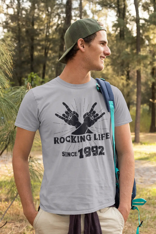 Rocking Life Since 1992 Men's T-shirt Gris Anniversaire Cadeau 00420