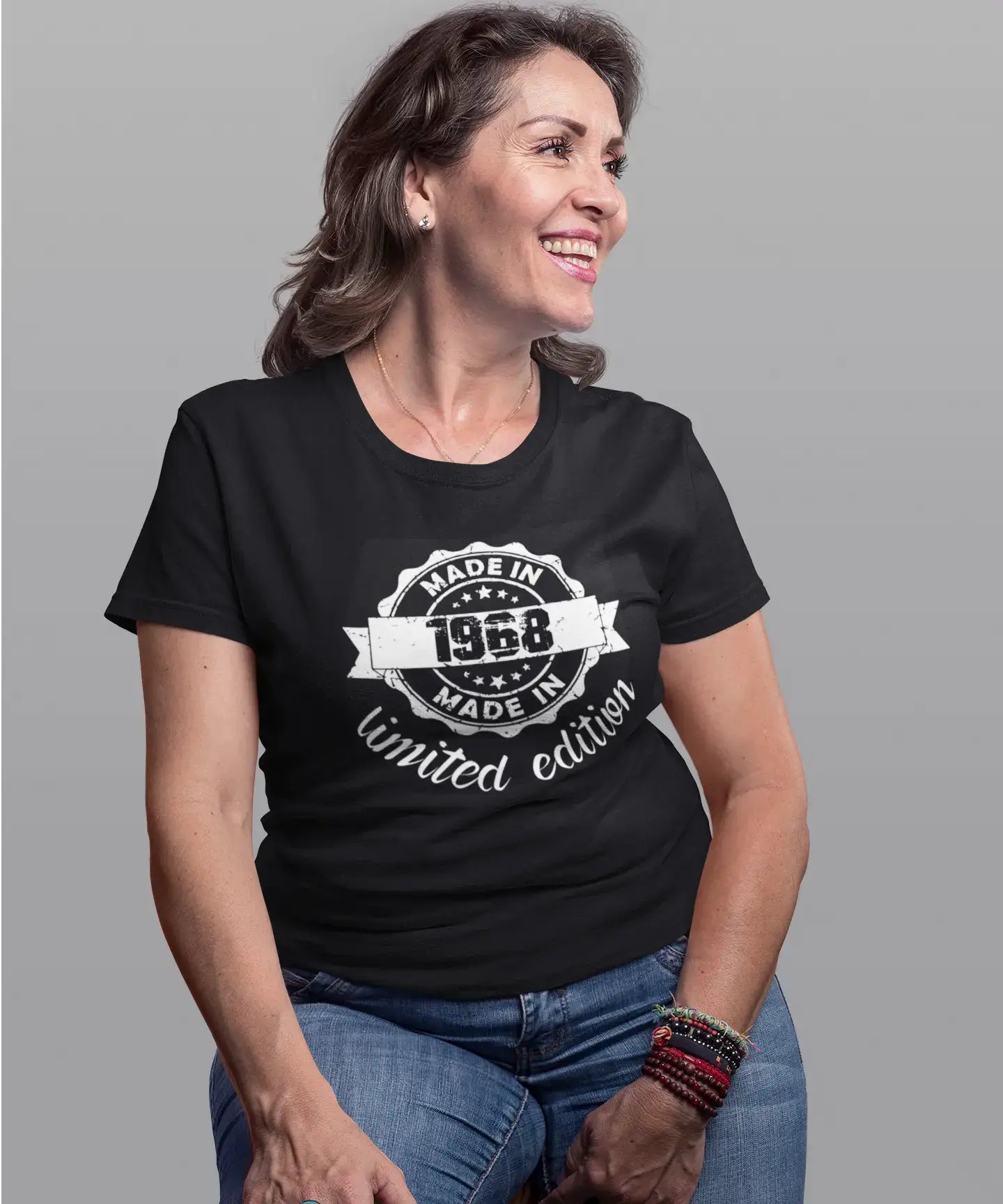 Made in 1968 Limited Edition Women's T-shirt Black Birthday Gift 00426