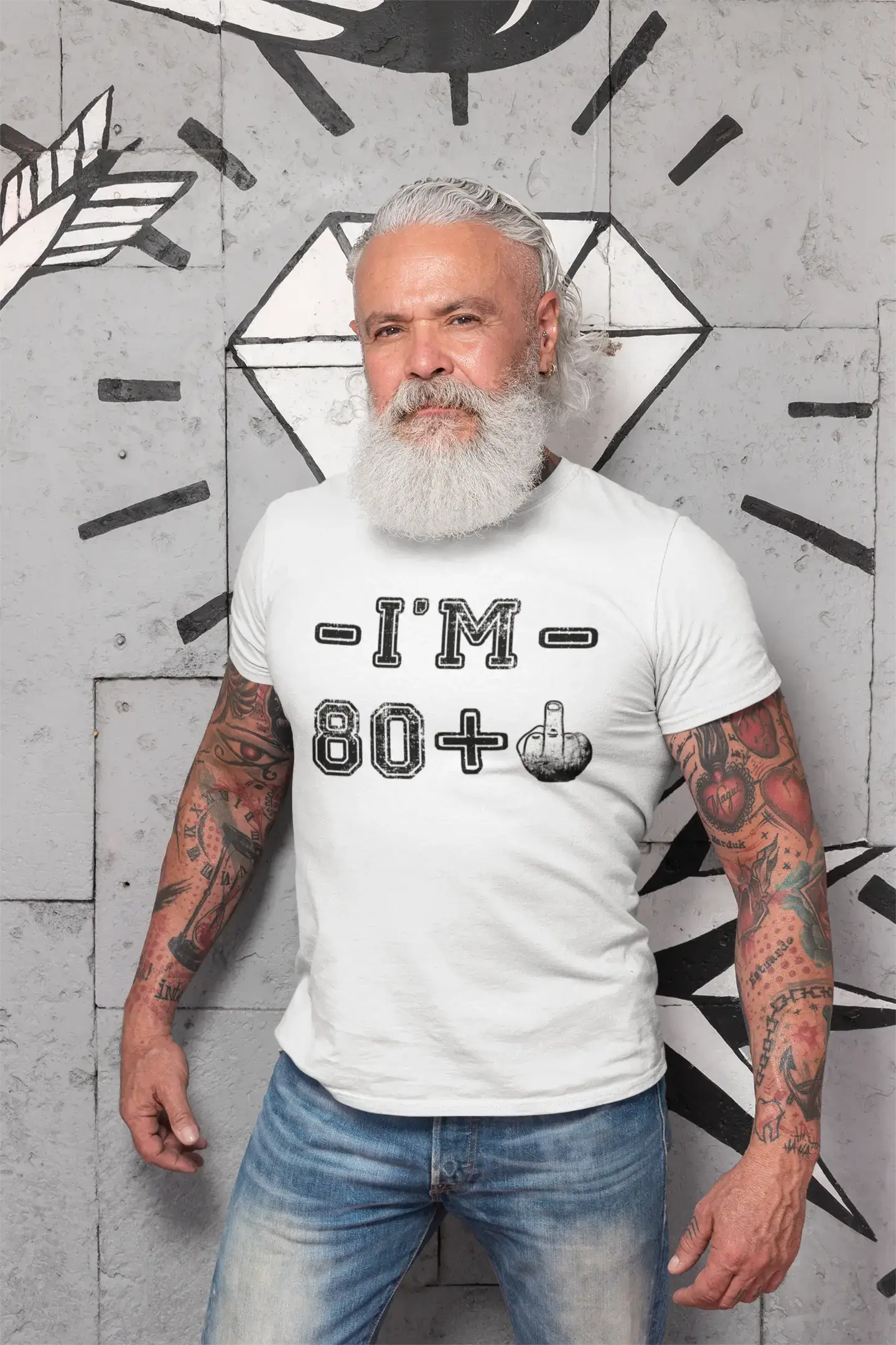 I'm 80 Plus Men's T-shirt White Birthday Gift 00443