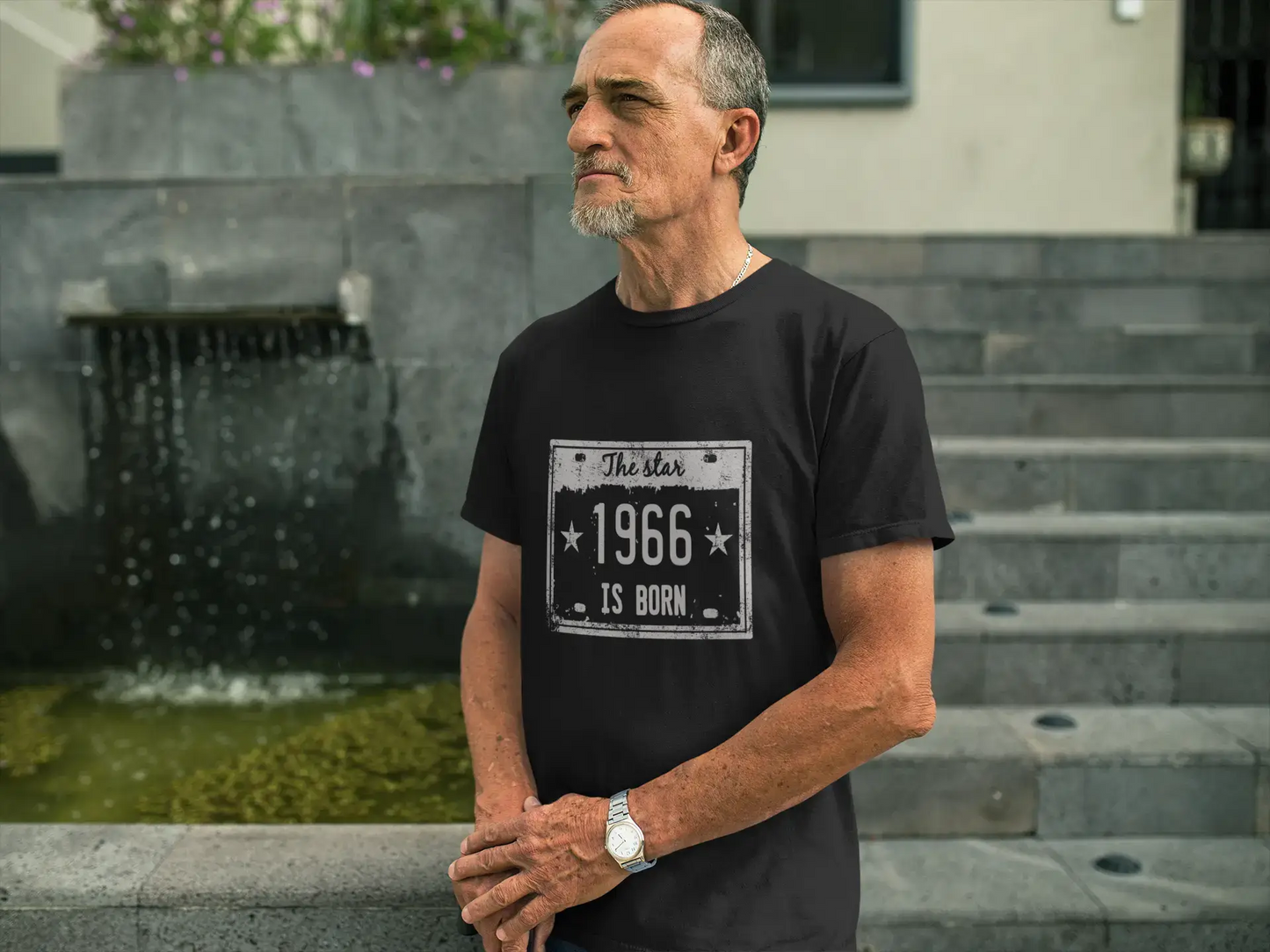 The Star 1966 is Born T-shirt Homme Noir Cadeau d'anniversaire 00452