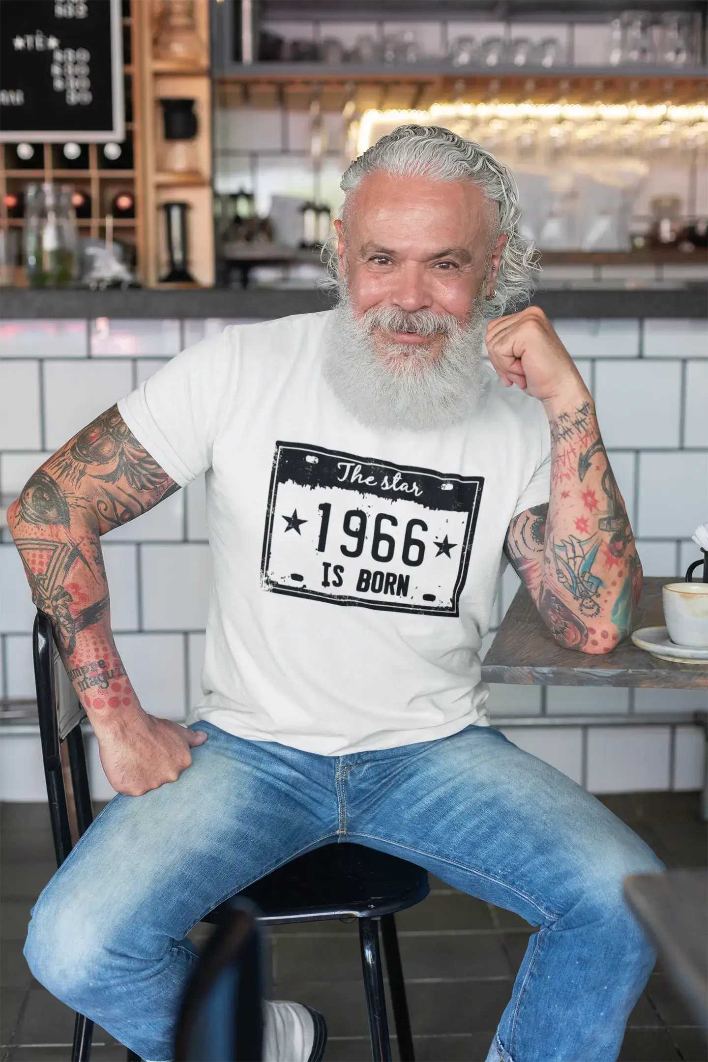 The Star 1966 is Born Men's T-shirt White Birthday Gift 00453