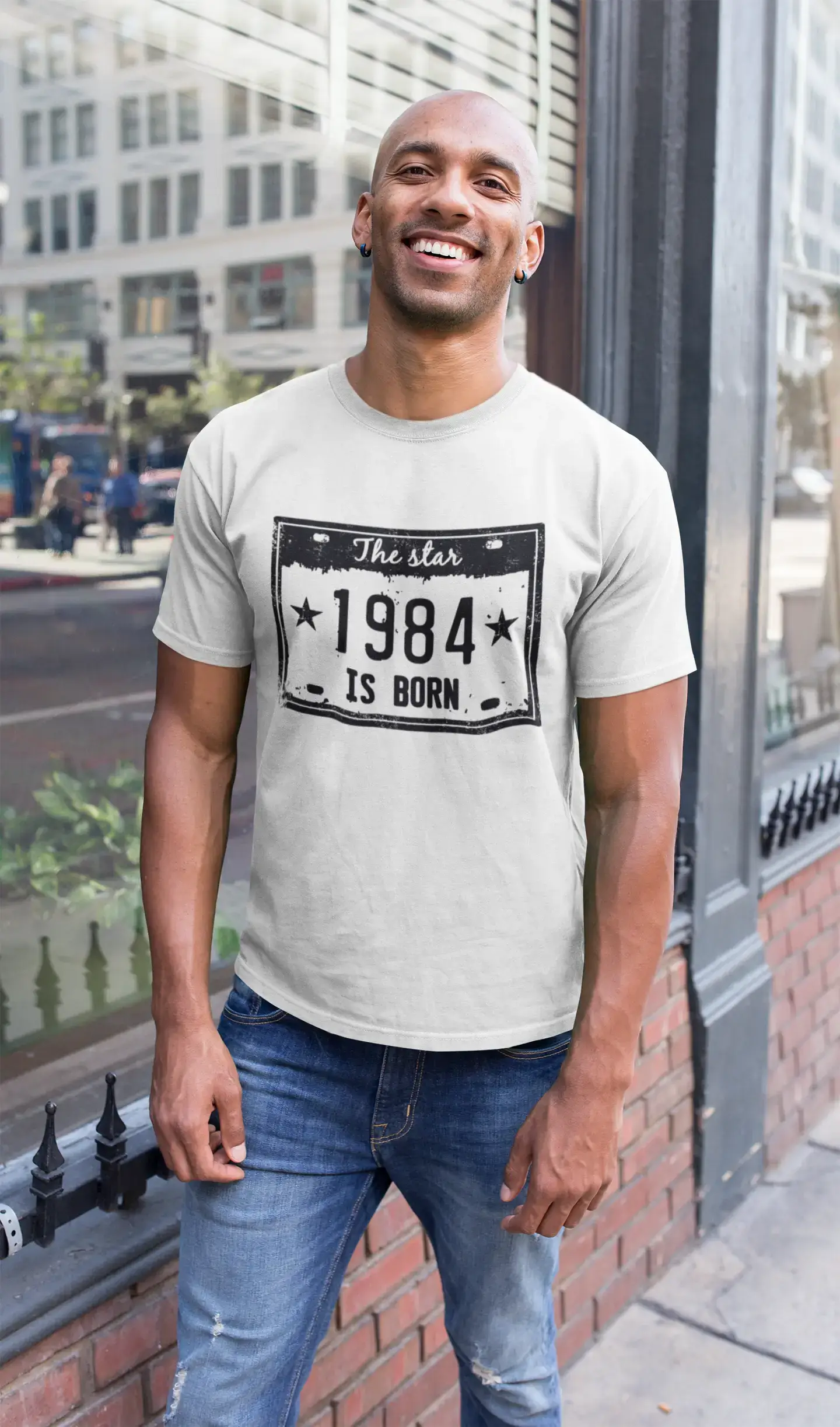 The Star 1984 is Born Men's T-shirt White Birthday Gift 00453