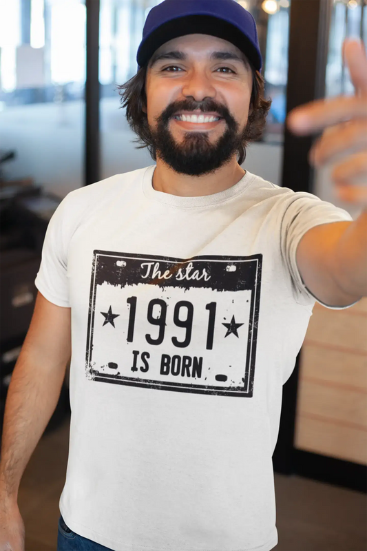 The Star 1991 is Born Men's T-shirt White Birthday Gift 00453