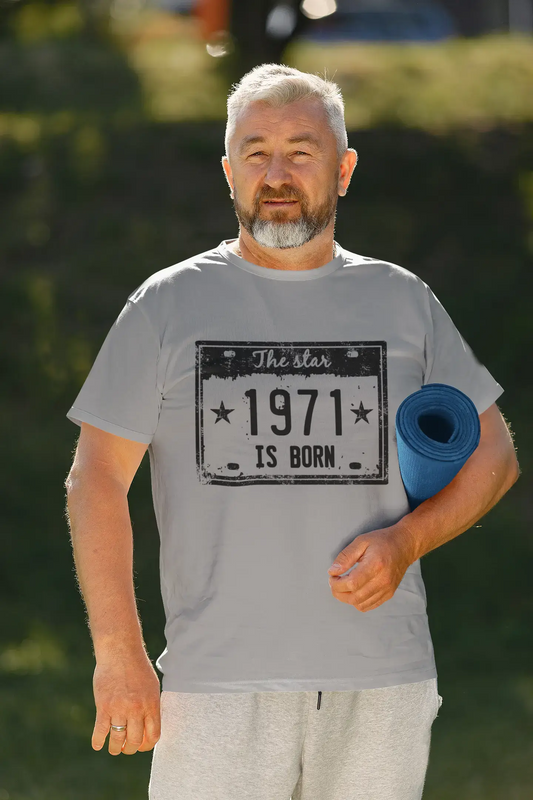 The Star 1971 is Born Men's T-shirt Grey Birthday Gift 00454