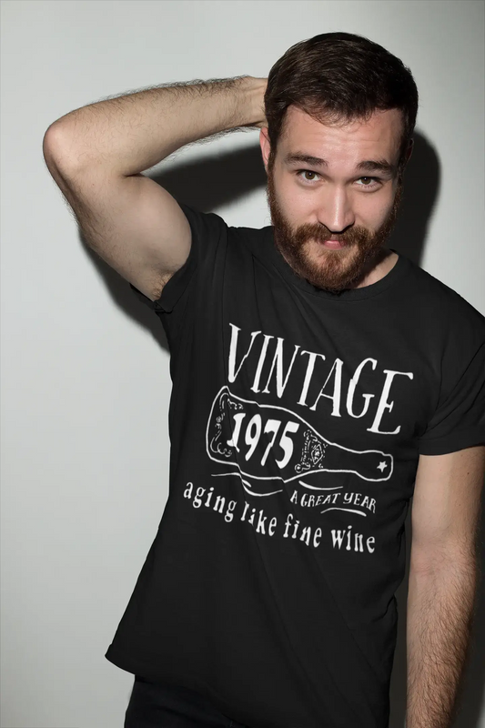 Homme Tee Vintage T Shirt 1975 Aging Like a Fine Wine