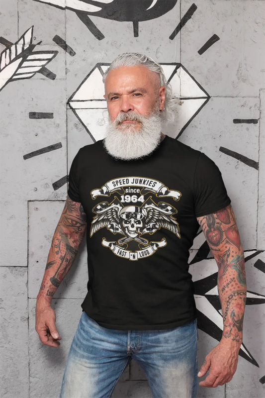 Speed ​​Junkies Since 1964 Men's T-shirt Noir Anniversaire Cadeau 00462