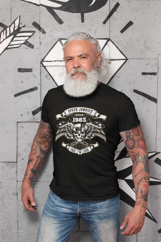 Speed ​​Junkies Since 1983 Men's T-shirt Noir Anniversaire Cadeau 00462