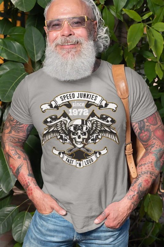 Speed ​​Junkies Since 1972 Men's T-shirt Gris Anniversaire Cadeau 00463