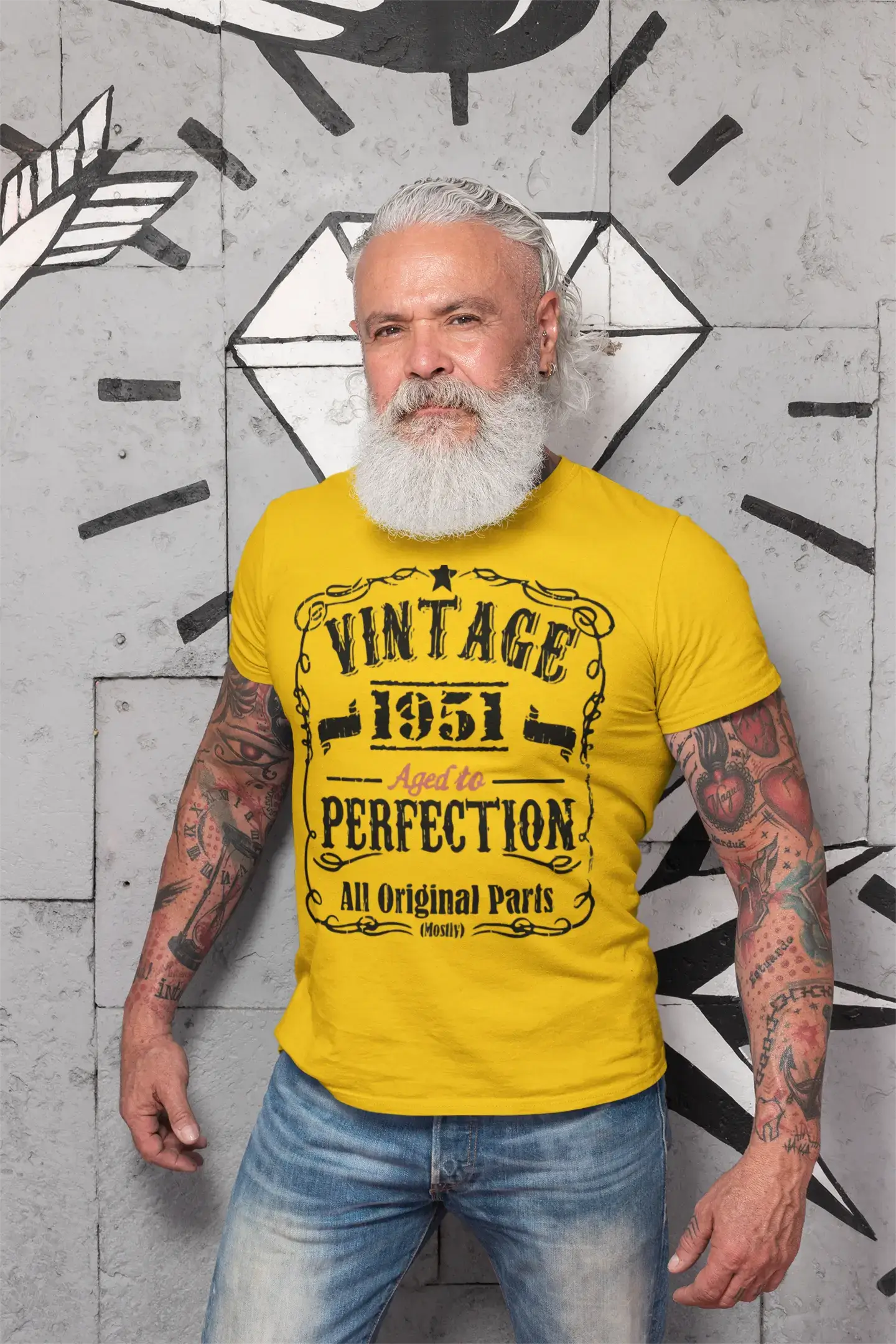 1951 Vintage Aged to Perfection Men's T-shirt Lemon Birthday Gift 00487