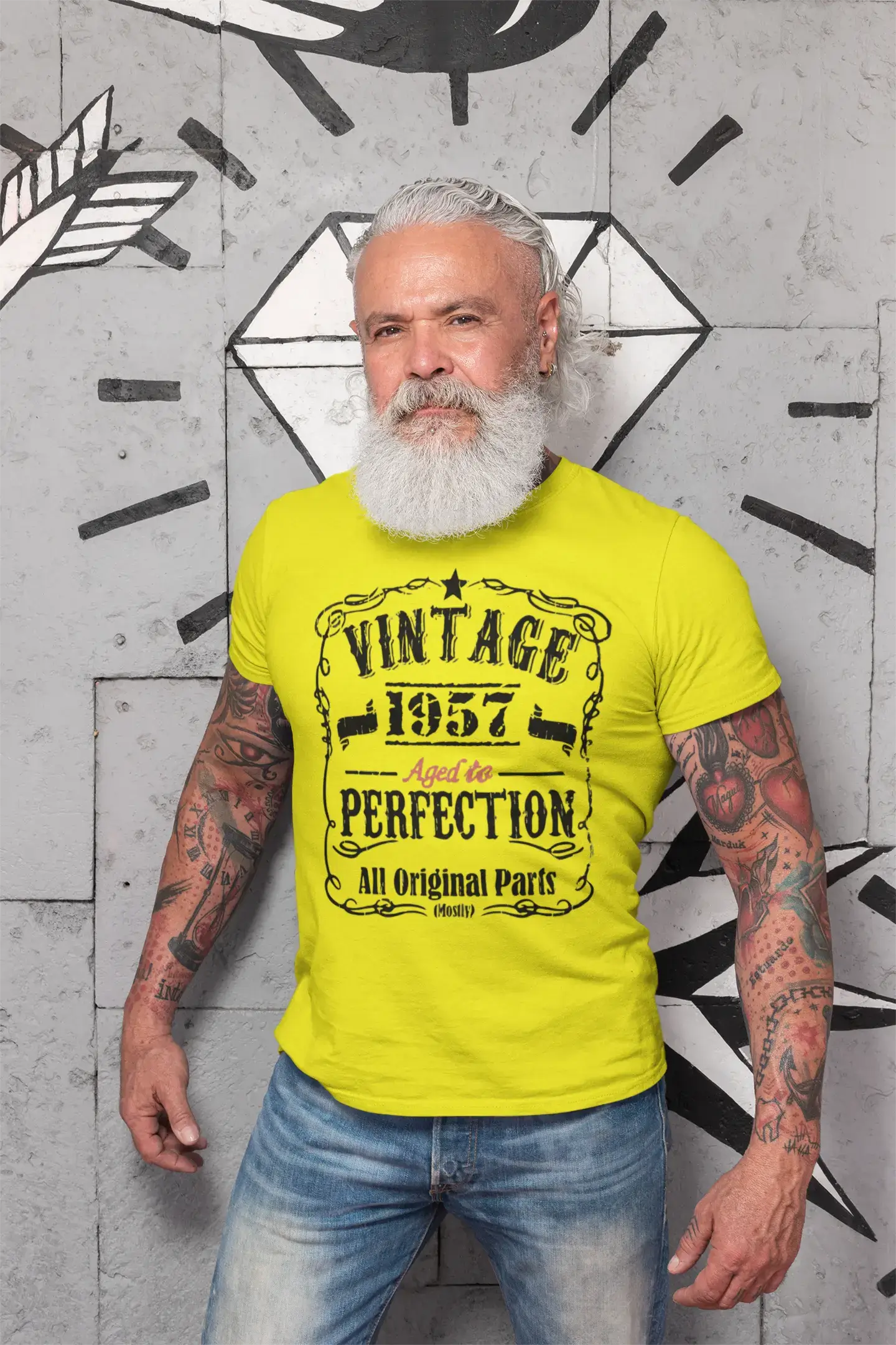 1957 Vintage Aged to Perfection Herren T-Shirt Lemon Geburtstagsgeschenk 00487