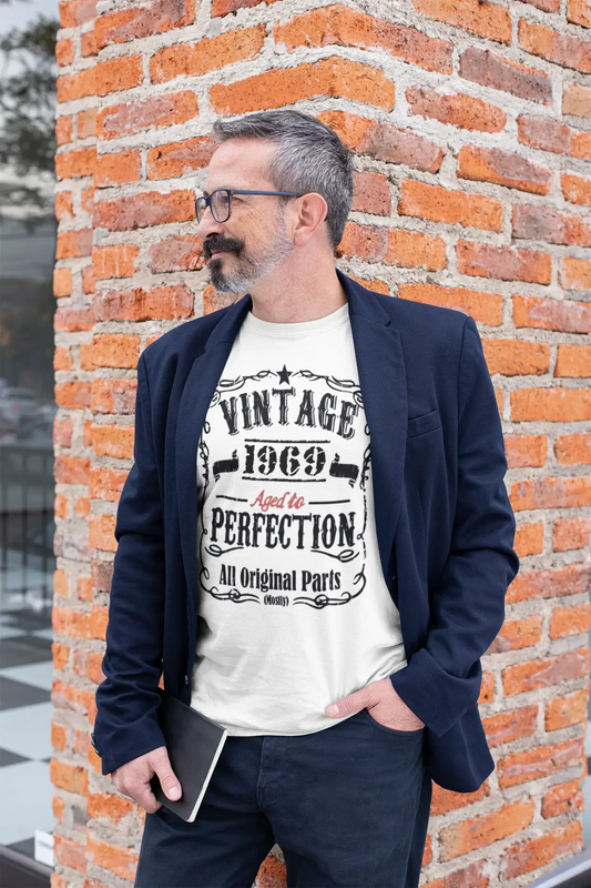 1969 Vintage Aged to Perfection Men's T-shirt White Birthday Gift 00488