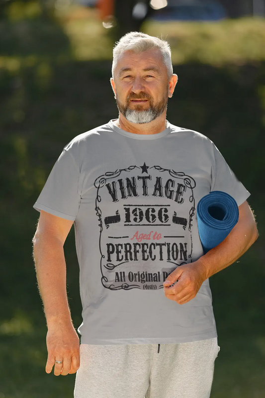 1966 Vintage Aged to Perfection Men's T-shirt Grey Birthday Gift 00489