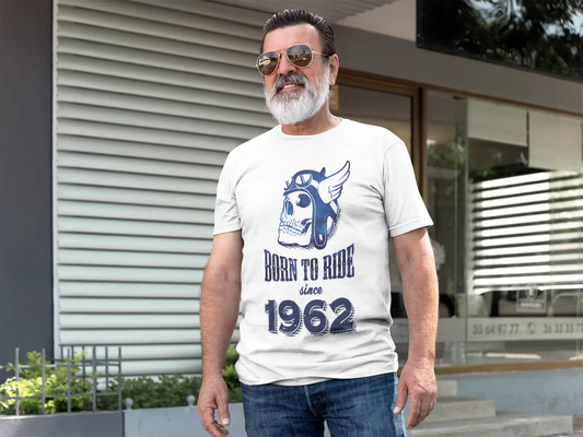 1962, Born to Ride Since 1962 Herren T-Shirt Weiß Geburtstagsgeschenk 00494