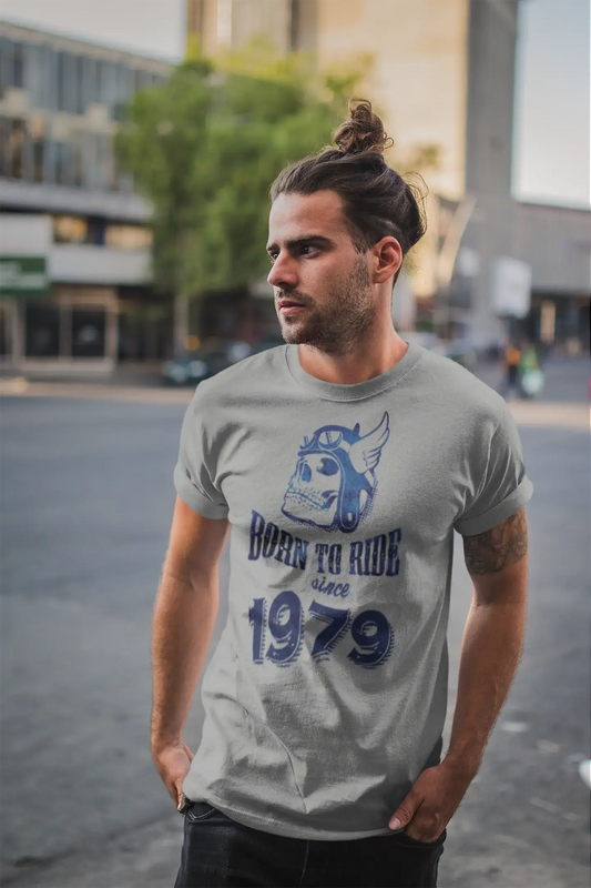 1979, Born to Ride Since 1979 Herren T-Shirt Grau Geburtstagsgeschenk 00495