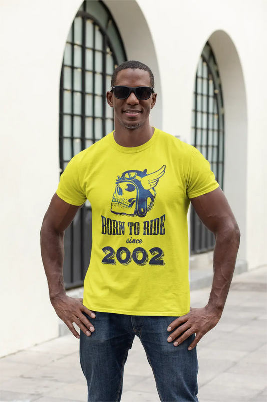 2002, Born to Ride Since 2002 Men's T-shirt Lemon Birthday Gift 00496