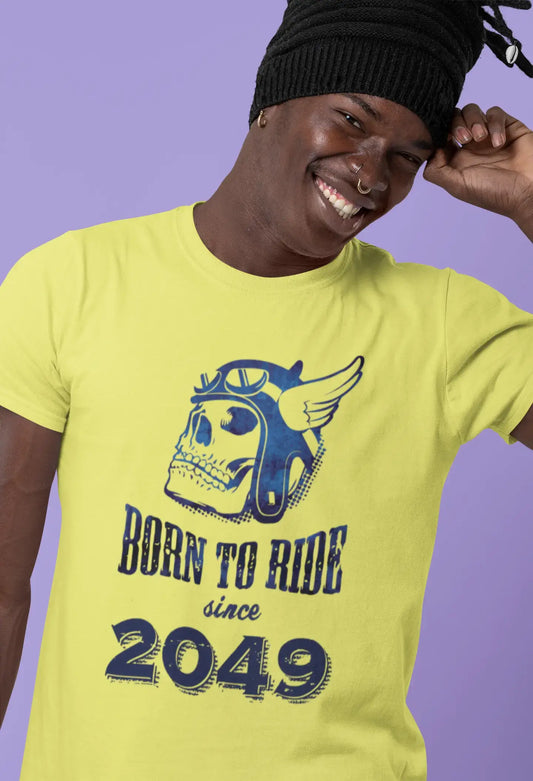 2049, Born to Ride Since 2049 T-shirt Homme Citron Anniversaire Cadeau 00496