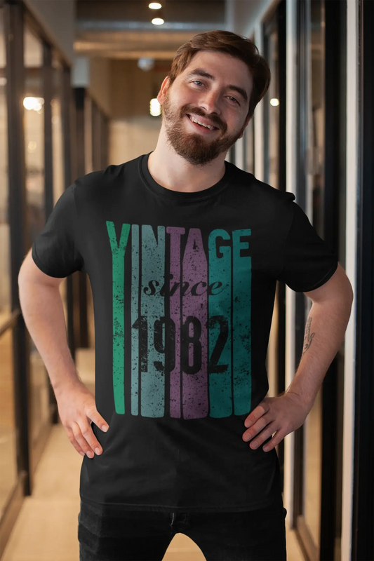 1982, Vintage Depuis 1982 T-shirt <span>Homme</span> <span>Noir</span> <span>Cadeau</span> <span>d'anniversaire</span> 00502