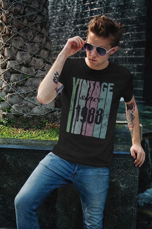 1988, Vintage depuis 1988 T-shirt <span>homme</span> <span>noir</span> <span>cadeau</span> <span>d'anniversaire</span> 00502