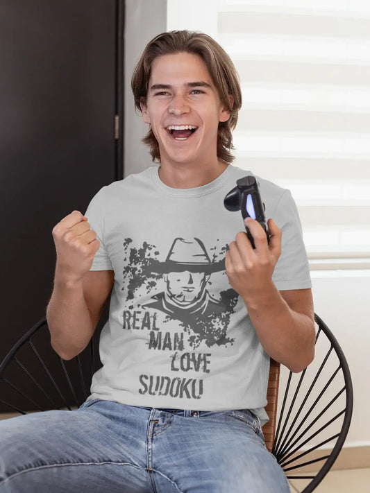 Herren T-Shirt Vintage T-Shirt Sudoku, Echte Männer lieben Sudoku