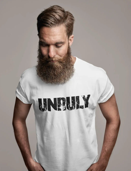 unruly Men's T shirt White Birthday Gift 00552