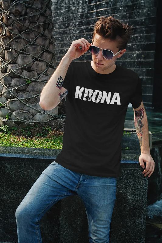 krona Men's Retro T shirt Black Birthday Gift 00553